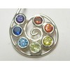 Chakra Pendant Silver Spiral with Cubic Zirconia Stones Made of