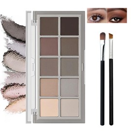 Makeup Eyeshadow Palette - 10 Smooth Matte Colors for Natural & Ultimate Eye Makeup - Waterproof, Long-Lasting, High Pigmented and Blendable Shadows
