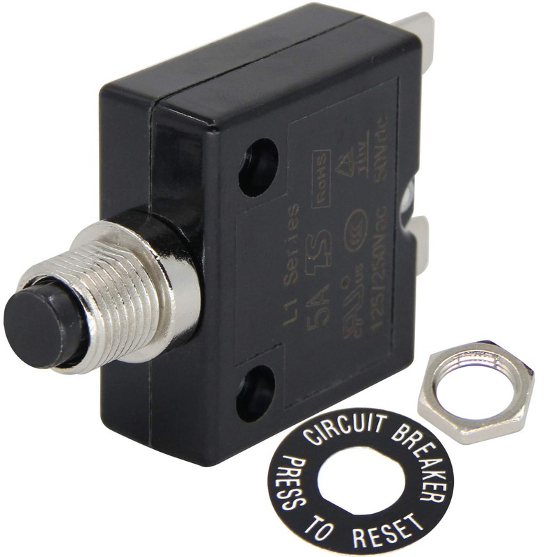 RKURCK 125-250V AC 50V DC Push Button Circuit Breaker 5