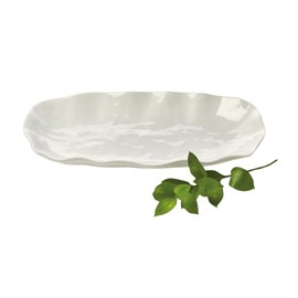 tag Formoso White Stoneware Oval Dinnerware Serving Tray Platter Dishwasher Safe 18.0L x 9.25W x 2.0H inches White
