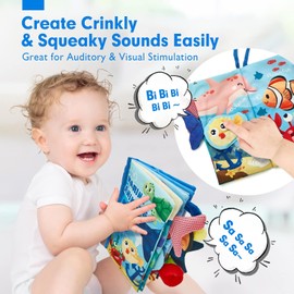 Baby Cloth Book – Sensory Touch & Feel Book for Babies 0–12 Months, Infant Tummy Time Learning Toy (Single)