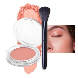 Blushers for Cheeks Make up Pink Blusher, Powder Blushes Korean Makeup Blush, Peach Red Matte Blush Palette, Natural-Look Long-Lasting Sweat-Resistant Blush(Peach)