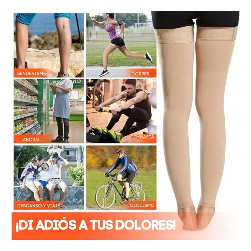 2 Pares Medias Médicas Compresión Piernas Muslos, 23-32 M