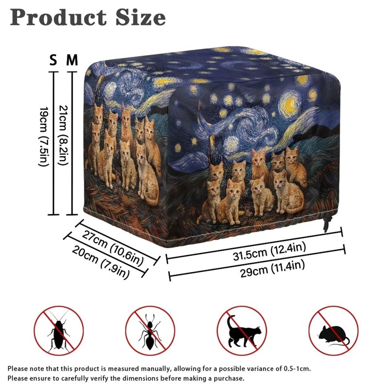 Generic Gogh Starry Cats Toaster Covers, Dust & Fingerprint Protector