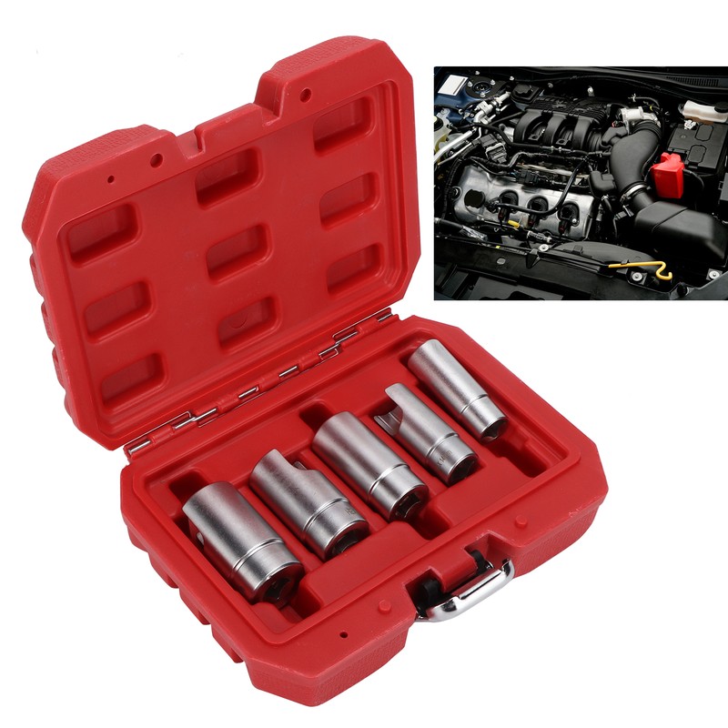 3/8inD Elbow Connector Socket Set Fitting Kit Chrome Alum Car