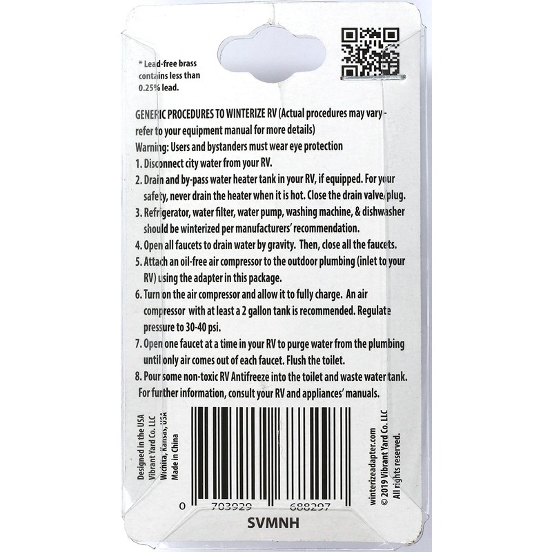 Vibrant Yard Co. LLC Tire Inflation Schrader Valve to Male