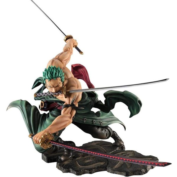 BESTZY One Piece Zoro Figure Anime Statue Popular Model Action Figure PVC Doll Collectibles Toy Collectible Decoration Ornaments Collection Desktop Doll 25 cm