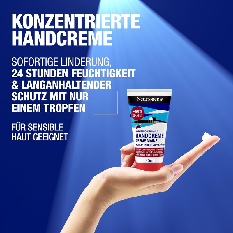 Neutrogena Hand Cream Concentrated Unscented (75 ml), Soothing Moisturising Cream