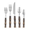 CAMBRIDGE Dark 20-Piece Bamboo-Style Flatware Service