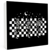 Funny Halloween Skeleton Wood Box Sign 5x5 Inch, Halloween Skull