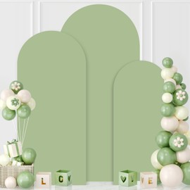 MODFUNS Sage Green Arch Cover 6&6.6&7.2ft Spandex Arch Backdrop Cover Fitted Arch Stand Covers Chiar Arch Covers Stretchy Backdrop for Wedding Ceremony Banquet Reception Event Decoration