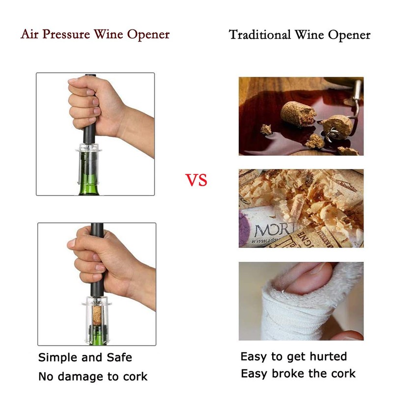 Mincham Wine Opener, Air Pressure Corkscrew Wine Bottle Opener with