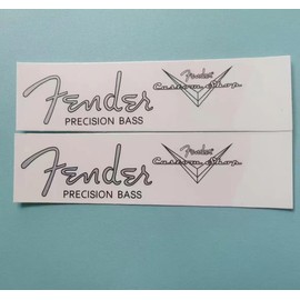 Fits for Fender Electric Guitar & Bass Head Stickers - 16 CS P bass Logo Water Transfer Stickers - Trademark Tearable Film