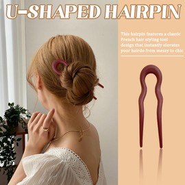 TTPSRY 6 Pcs U-Shaped Hair Fork for Women Bun Holder and Updo Styling Tool Secure and Elegant Design for Everyday or Special Occasions