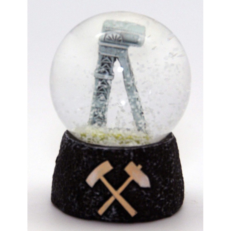 3-45-68 2 Great Snow Globes Souvenir Ruhrpott Transport Tower Charcoal
