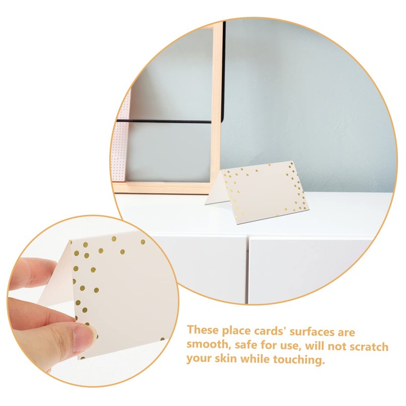 iplusmile 50pcs Gold Foil Dots Name Cards Elegant Table Tent