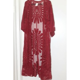 Raj **CLEARANCE** Raj Duster Lace Embroidered - Cranberry