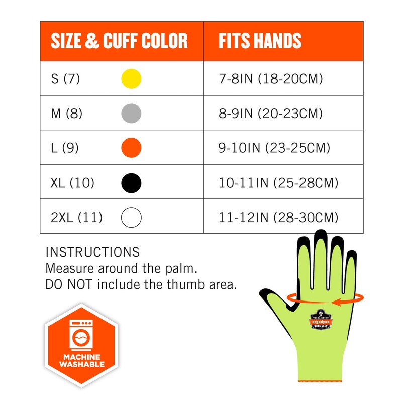 Ergodyne 7141 - Guantes de nitrilo resistentes a cortes DIR