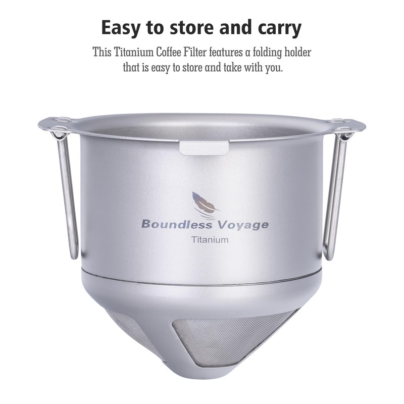 Boundless Voyage Titanium Coffee Drip Filter Reusable Pour-Over Coffee Filters