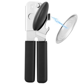 Can Opener Manual with Magnet Lift, Heavy Duty Handheld Smooth Edge Can Tin Opener for Seniors, Durable Sharp Cutting Blade,Easy Turn Knob Multifunctional Bottle Opener