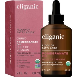 Cliganic Organic Pomegranate Seed Oil, 100% Pure (2oz) - For Face, Skin | Natural Cold Pressed Unrefined