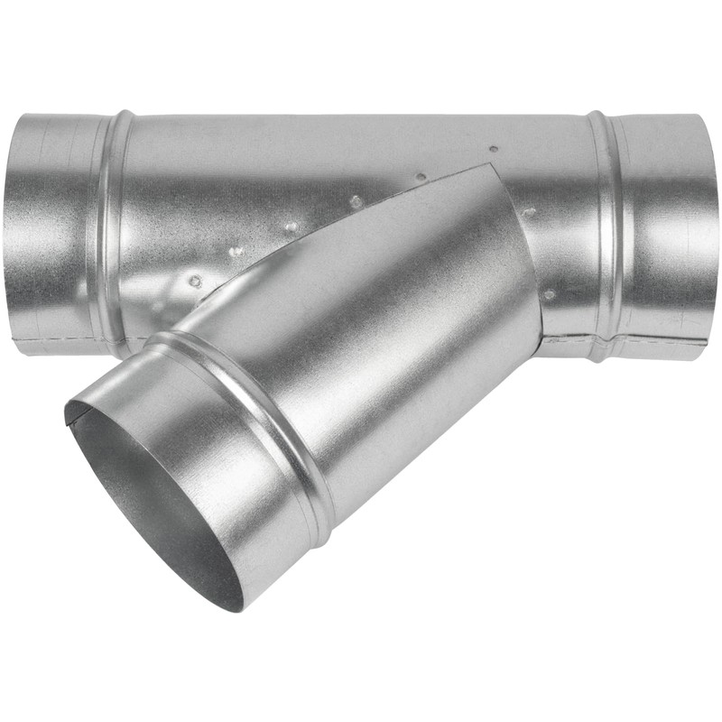 4" Inch Wye-Shape Ducting Splitter - 45 Degree Galvanized Steel