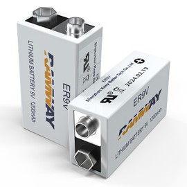 KBT 9V Lithium Battery 2 Pack, High Performance 1200mah Non-Rechargeable Batteries, 10 Years Shelf Life Lithium 9 Volt Smoke Detector Batteries for Smoke Alarms and Medical Equipment