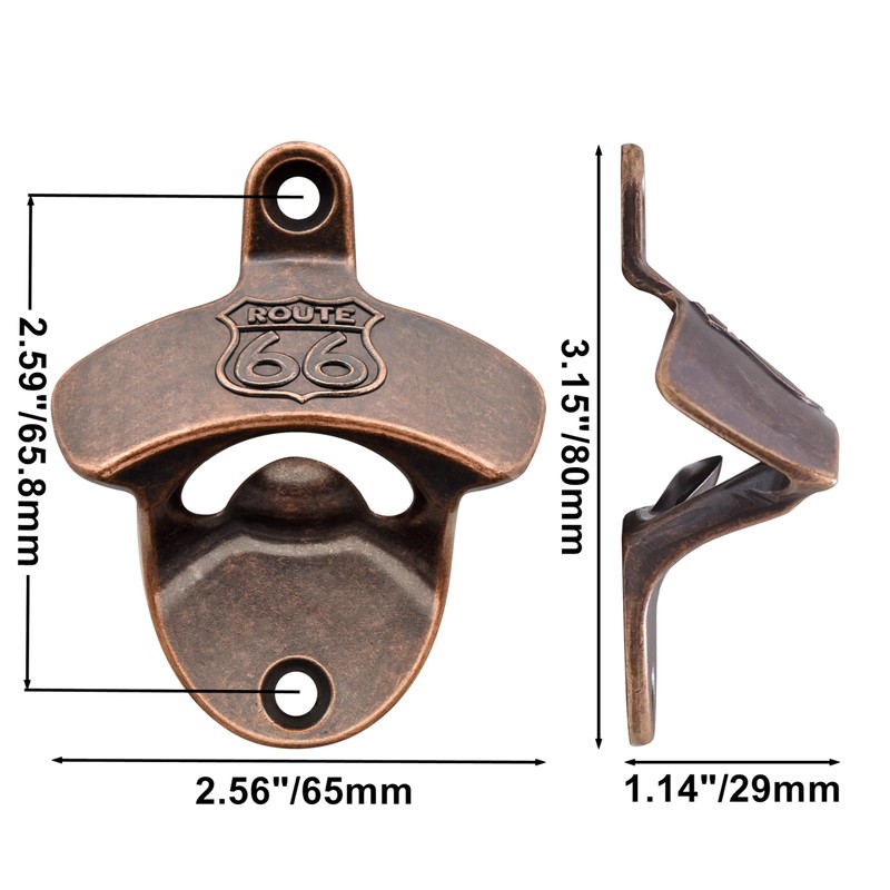 HAIICEN Antique Copper Beer Opener Wall Mount, Vintage Route 66