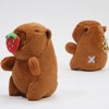 Clearstone Capybara Plush Keychain Chabimaru Strawberry 18.5cm Brown