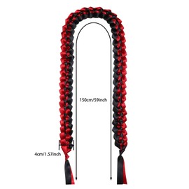 Graduation Lei Penta Angel 2023 Braided Graduation Ribbon Lei Honor Cord Gift for High School College Student Grade Party Decoration (Red, Black)