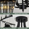 Piepooye Modern Crystal Chandelier 4 Lights Black Semi Flush Mount