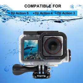 Suptig Waterproof Case Compatible for DJI Action 5/4/3, Waterproof Up to 164ft(50 Meters)