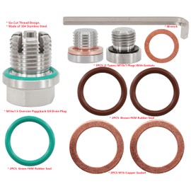 Dsnaduo M16.1-1.5 x 15mm Oversize Oil Drain Plug, Stainless Steel Self Tapping Oil Pan Thread Repair Kit