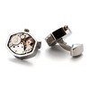 Mens Cufflinks Watch Movement Shape Silve Cuff Links with Initial