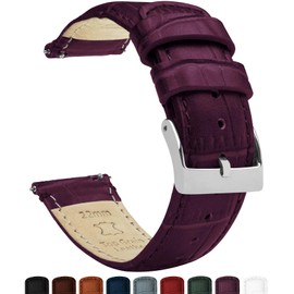 BARTON WATCH BANDS, 12mm Merlot - Alligator Grain - Quick Release Leather Watch Bands