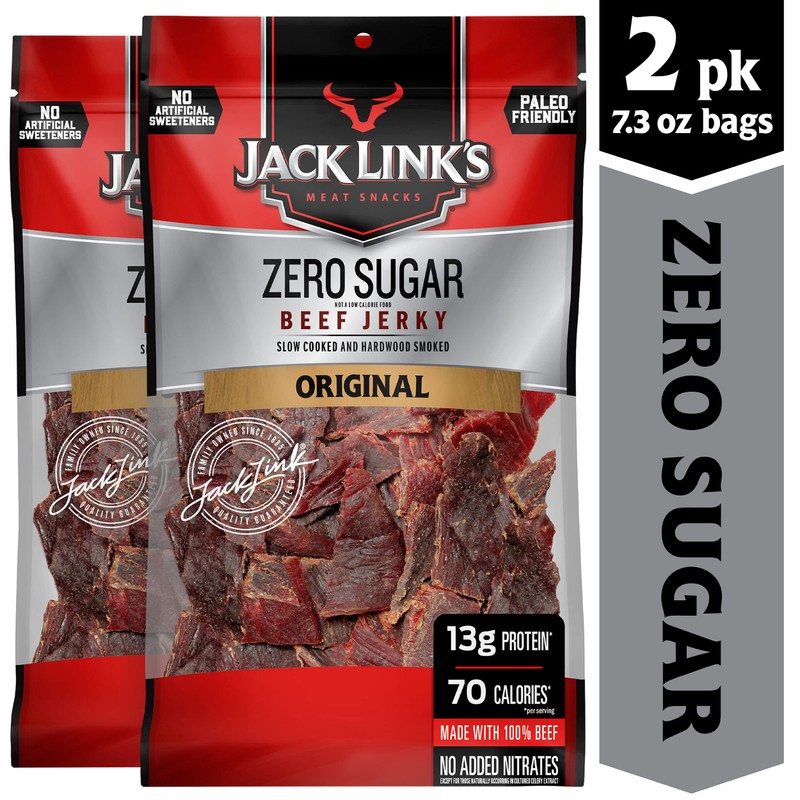 Jack Link's Beef Jerky, Original, Zero Sugar - Flavorful Meat