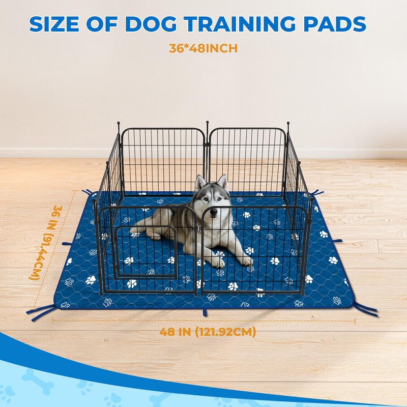 Fostanfly Washable Pee Pads for Dogs, 2 Pack Large 36"x48"