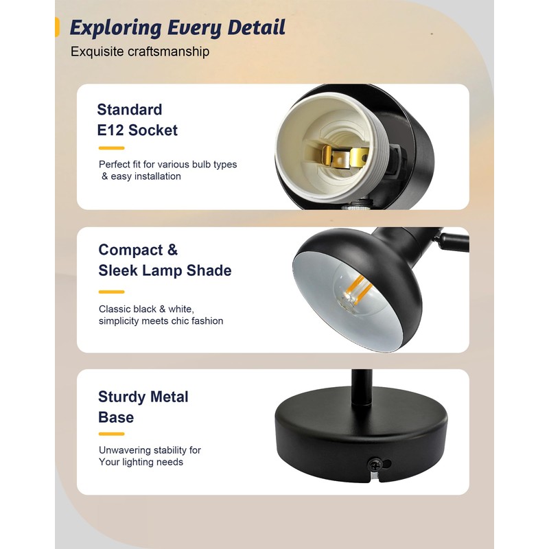 LTBLIGHT Black Track Lighting, 3-Head Adjustable Complete Track Lighting Kits,Metal