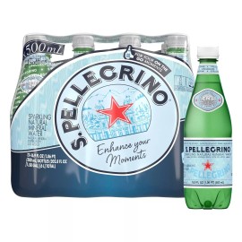 S.Pellegrino Sparkling Natural Mineral Water,Plastic Bottles, 16.9 fl oz Pack 12