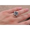 Men's Women's Poker Spade Ace Ring Black Silver Size 7