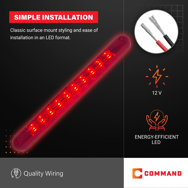 Command Electronics 12V LED Surface Mount Third Brake Light –