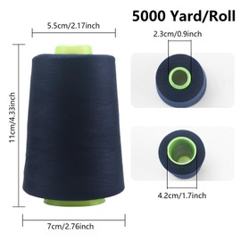 FOGAWA 4 Rolls x 5000 Yards Sewing Thread Polyester Sewing Machine Yarn, 40s/2, Yarn Spool Overlock Yarn for Sewing Work, Quilting, Patchwork, Clothing (Light Grey 3021)