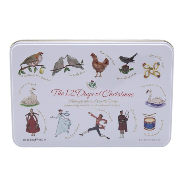 Gardiners Scotland Vanilla Fudge 12 Days of Christmas Tin 400g