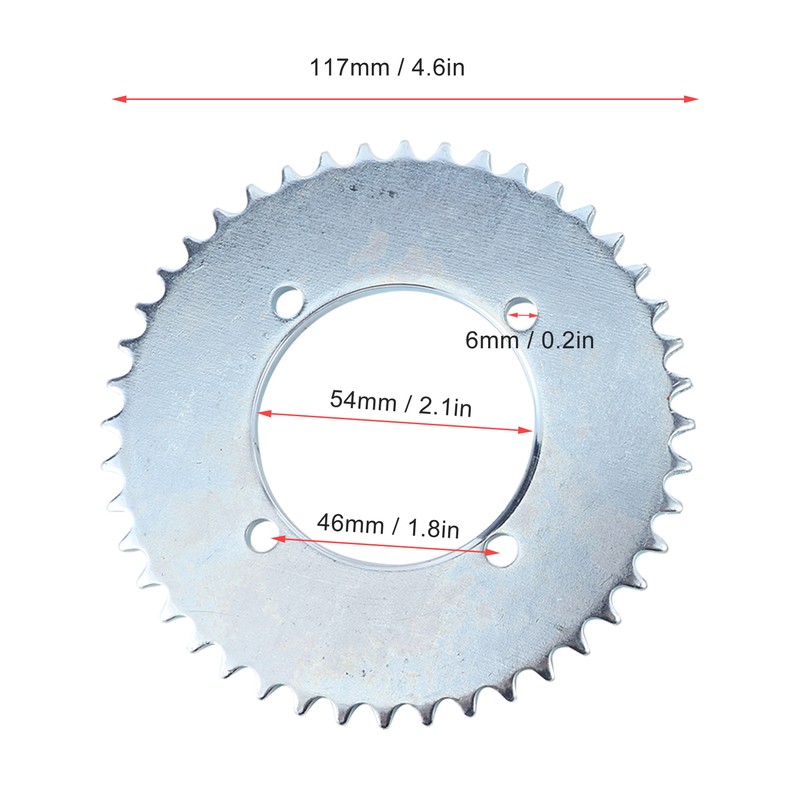 Pair of T8F 44T 2.1in Rear Chain Sprocket for 43cc