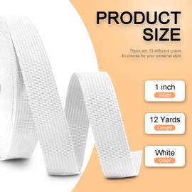 Correa de polipropileno de 12 yardas de 1 pulgada de ancho para correas de 1 pulgada de ancho para bolsas/sillas de césped/cubierta solar para manualidades