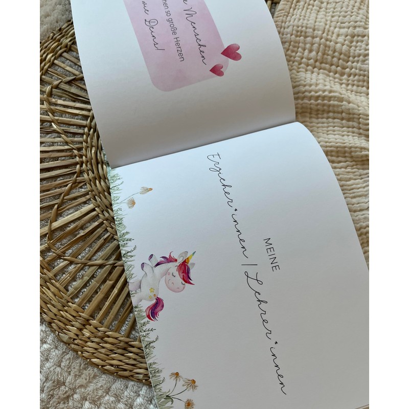 Freundebuch | Freundschaftsbuch Kindergarten, Schule | Erinnerungsbuch Kinder (Freundebuch Einhorn)