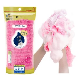 Kikuron Body Towel, Foaming Bubble Star, Hard, Nylon, Made in Japan, Pink, Approx. 11.0 x 39.4 inches (28 x 100 cm)