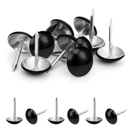 7/16 inch Diameter Upholstery Tacks, Nailhead Decorative Trim for Furniture, Black, 100 PCS