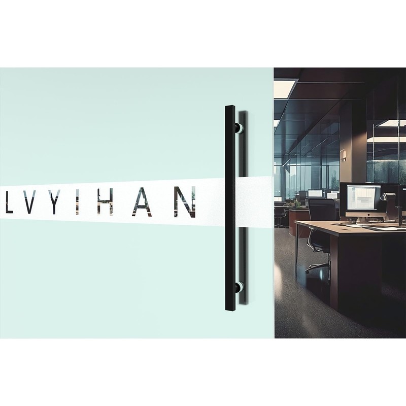 LVYIHAN Matte Black Square Barn Door Handles 12"/24"/36"/48"/59'', Pull Push