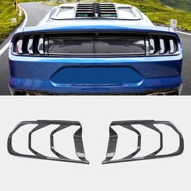 HAKA TOUGH Tail Light Lamp Cover Frame for Ford Mustang 2018-2023 Taillights Frame Trim Bezels Ring for Mustang Accessories Carbon Fiber Black 2PCS